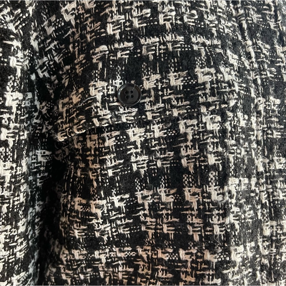 Rachel Zoe Houndstooth Zip-Up Jacket Black White - Picture 7 of 9
